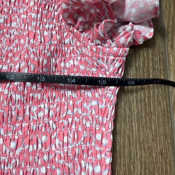 French Connection Elao Verona Crepe Smocked Dress Pink Sz M Pink Party Cocktail - Picture 3 of 13